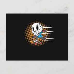 Skateboarding Skeleton Skateboarder Skateboard Invitation Postcard