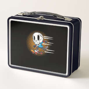 Skateboarding Skeleton Skateboarder Skateboard Metal Lunch Box