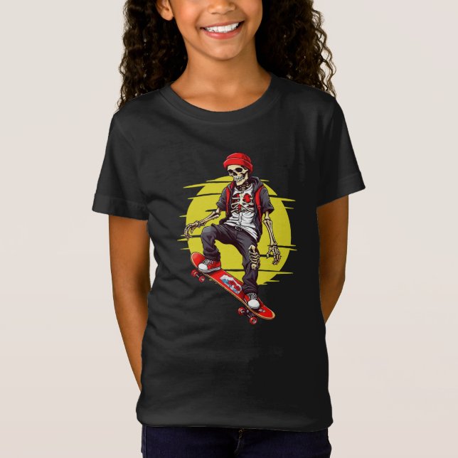 Skateboarding Skeleton T-Shirt (Front)