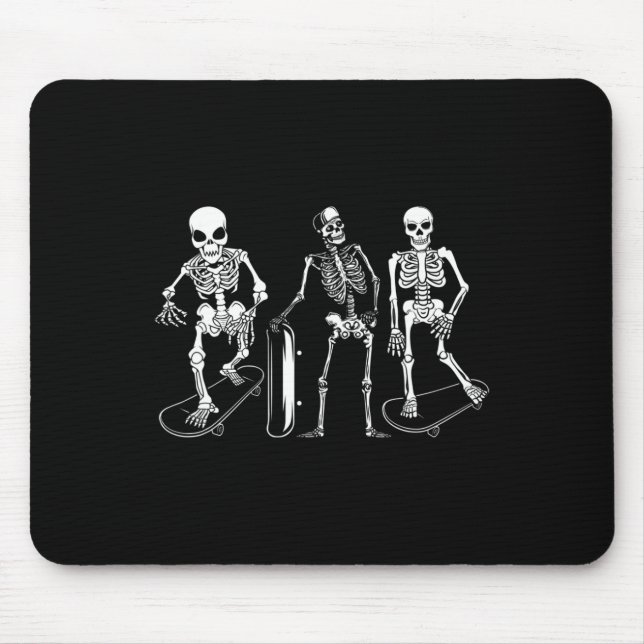 Skateboarding Skeletons Goth Aesthetic Skater Skul Mouse Mat (Front)
