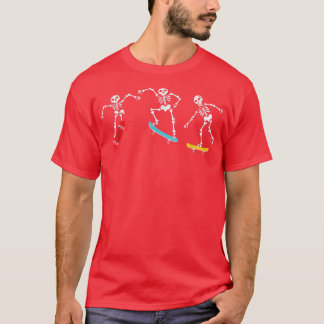 Skateboarding Skeletons Halloween Skate Men Boys S T-Shirt