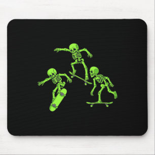 Skateboarding Skeletons Halloween Skater Boys Kids Mouse Mat