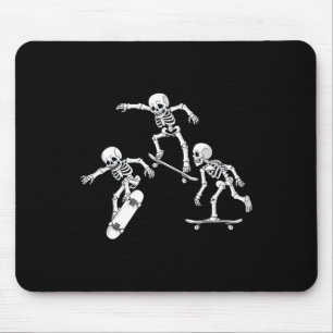 Skateboarding Skeletons Halloween Skater Boys Kids Mouse Mat