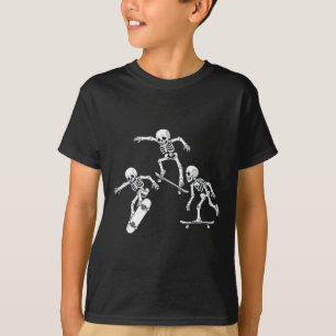 Skateboarding Skeletons Halloween Skater Boys Kids T-Shirt