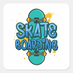 Skateboarding Square Sticker
