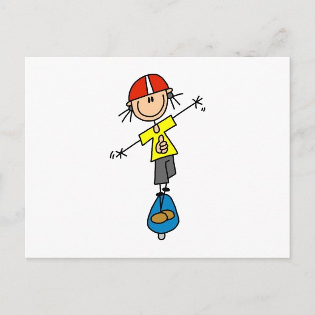 Skateboarding Stick Figure Postcard (Front)