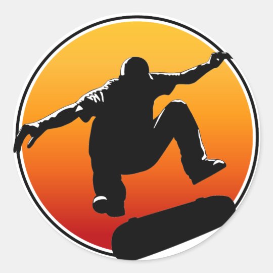 Skateboarding stickers Zazzle.co.uk