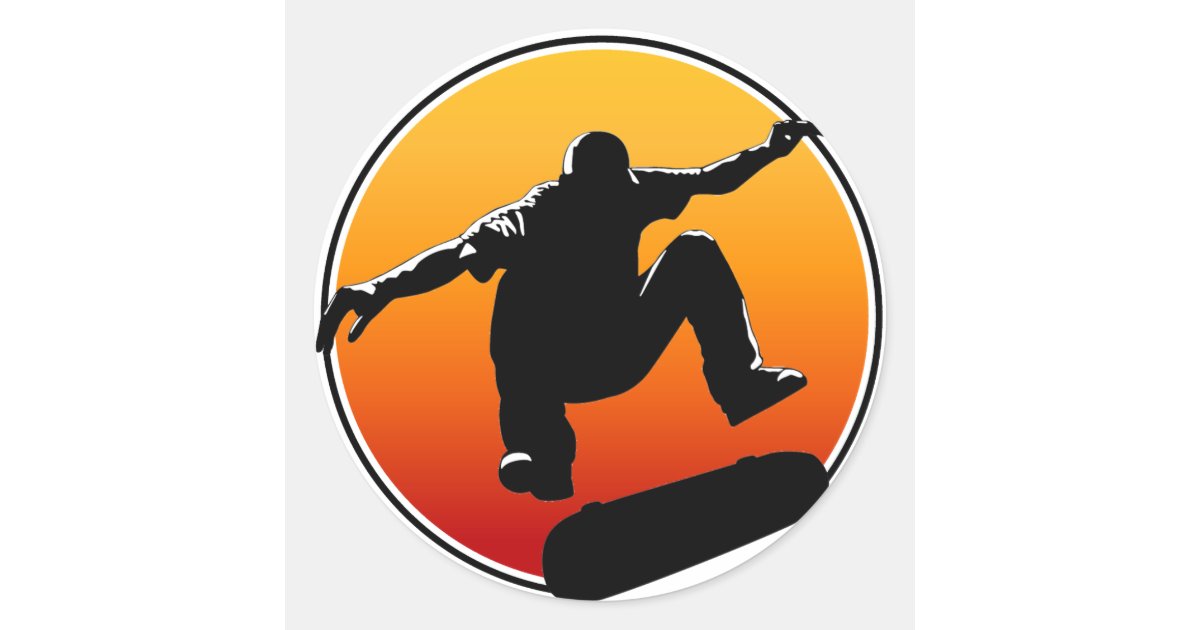 Skateboarding stickers Zazzle