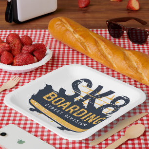 Skateboarding Street Division Paper Plate
