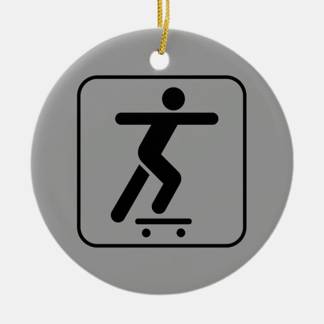 Skateboarding Symbol Ornament (Front)