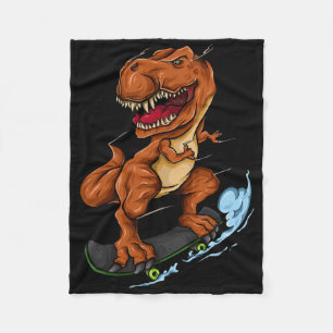 Skateboarding T-rex - Cute Trex Dinosaur Skateboar Fleece Blanket