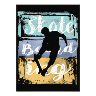 Skateboarding Tee - Vintage Retro Skateboarder Photo Print