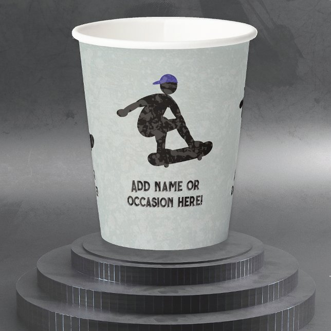 Skateboarding theme steel metal look teen or man's paper cups (Creator Uploaded)