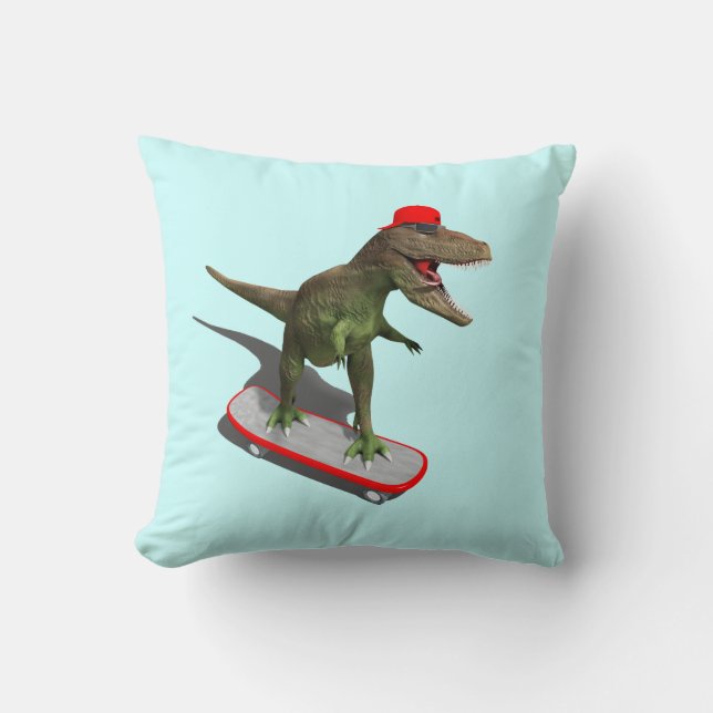 Skateboarding TRex Cushion (Front)