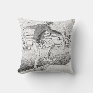 Skateboarding Trickster Sketch Cushion