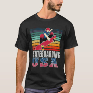 Skateboarding USA Sports Team Patriotic American S T-Shirt