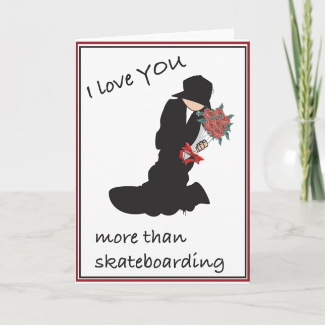 Skateboarding Valentine Holiday Card (Front)