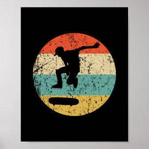 Skateboarding Vintage Retro Skateboarder 2 Poster