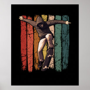 Skateboarding - Vintage Retro Skateboarder Poster