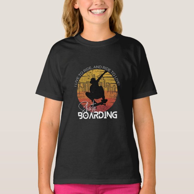 Skateboarding with Life Quotes T-Shirt (Front)