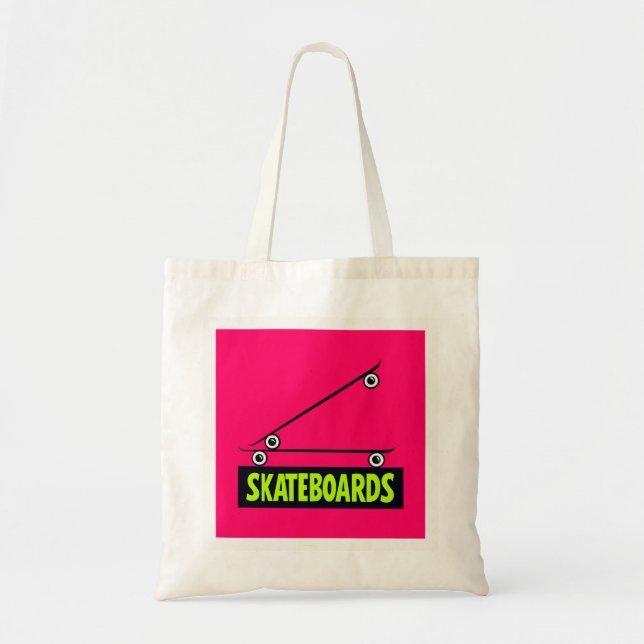 Skateboards Minimal 3D Lettering Tote Bag (Front)