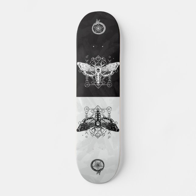 Skateboards papillon nuit tête de mort graphique (Front)