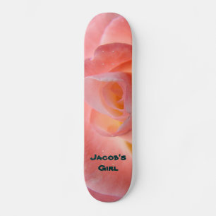 Skateboards Pink Rose HIS GIRL Add his name Love