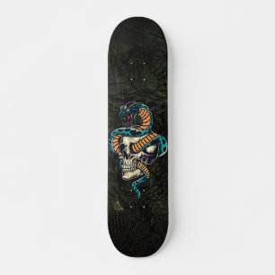 Skateboards serpent sur crâne imprimé sur bois