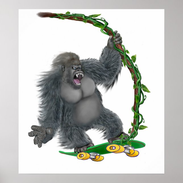 SKATEBORD GORILLA POSTER (Front)
