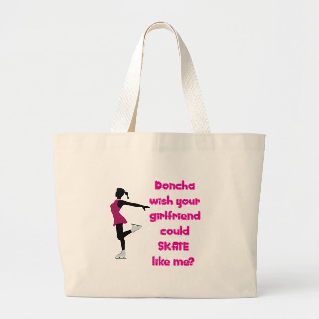 SkateChick Doncha Large Tote Bag (Front)