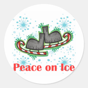 SkateChick Peace On Ice Classic Round Sticker