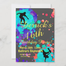 Skater Birthday Invitation