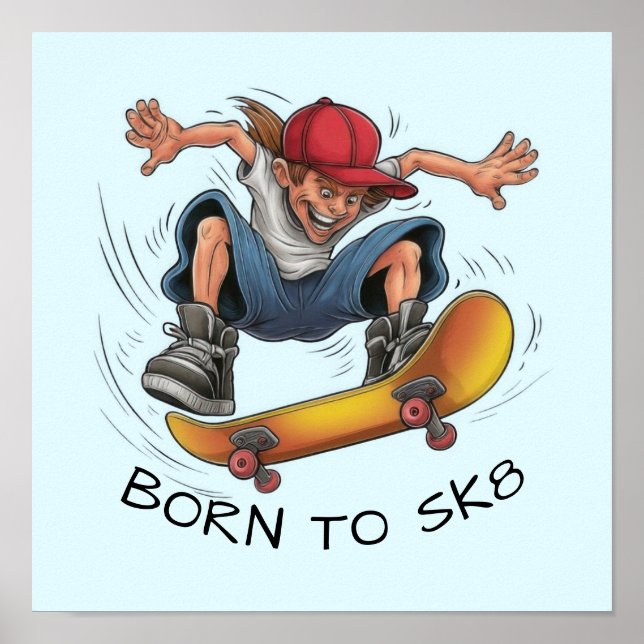 Skater Boy Skateboarding Poster (Front)