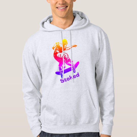  Skater  Boy  Stoked Rainbow Skateboarder Hoodie  Zazzle co uk