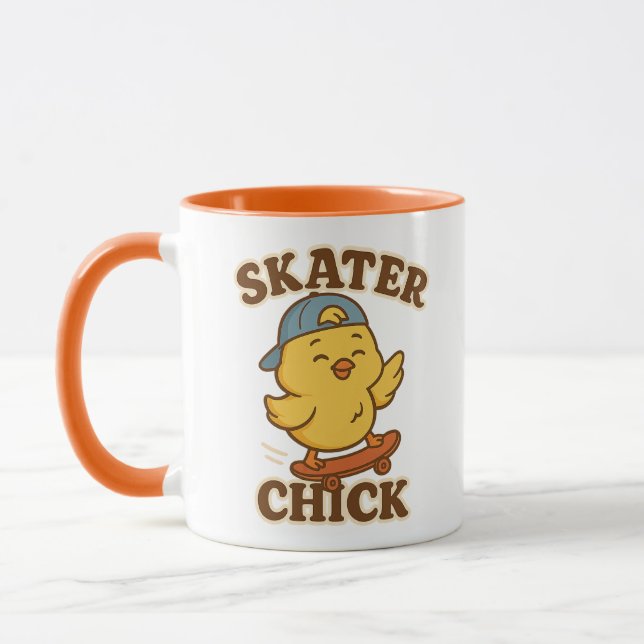 Skater Chick – Cute Street Style Tee Mug (Left)