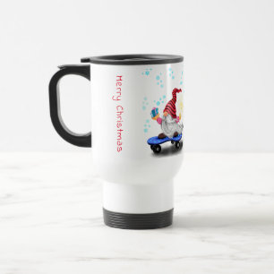 Skater Christmas Gnome Travel Mug
