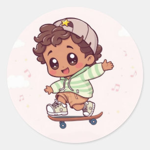 Skater Classic Round Sticker