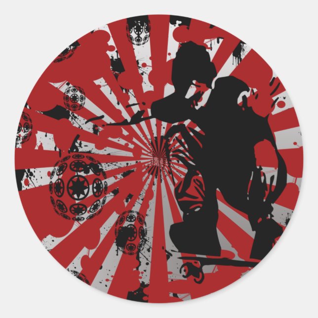 Skater Classic Round Sticker (Front)
