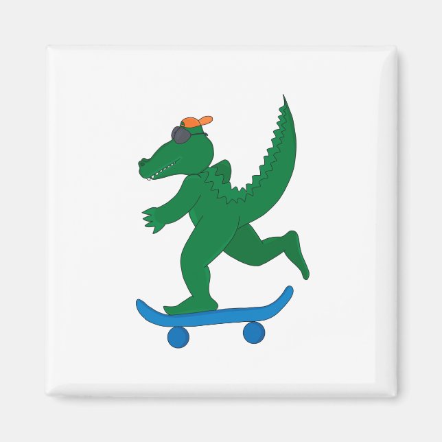 Skater Crocodile Magnet (Front)