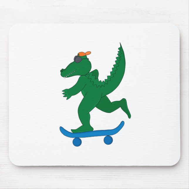 Skater Crocodile Mouse Mat (Front)