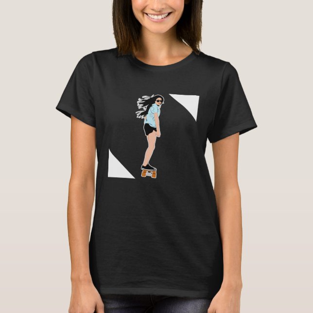 Skater Design a Skatergirl is Skateboarding T-Shirt (Front)