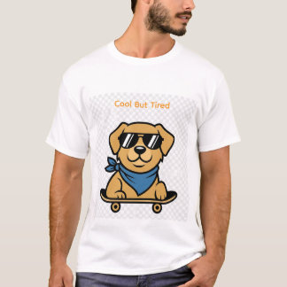 Skater Dog Golden Retriever in Sunglasses T-Shirt