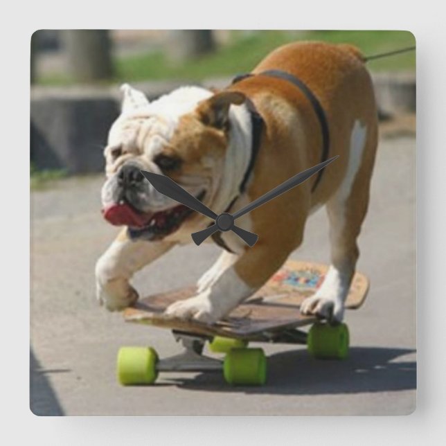 Skater Dog - Wall Clock (Front)
