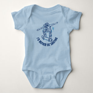 Skater Doing Mid-Air, Rather Be Skating Baby Bodysuit