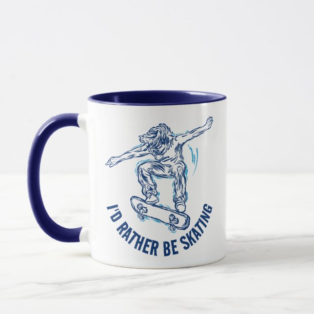 Skater Doing Mid-Air, Rather Be Skating Mug (Left)