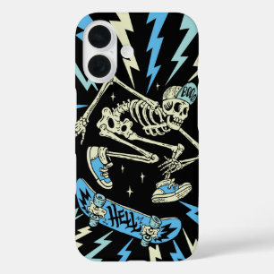 Skater from Hell – Halloween Skeleton Skateboard iPhone 16 Case