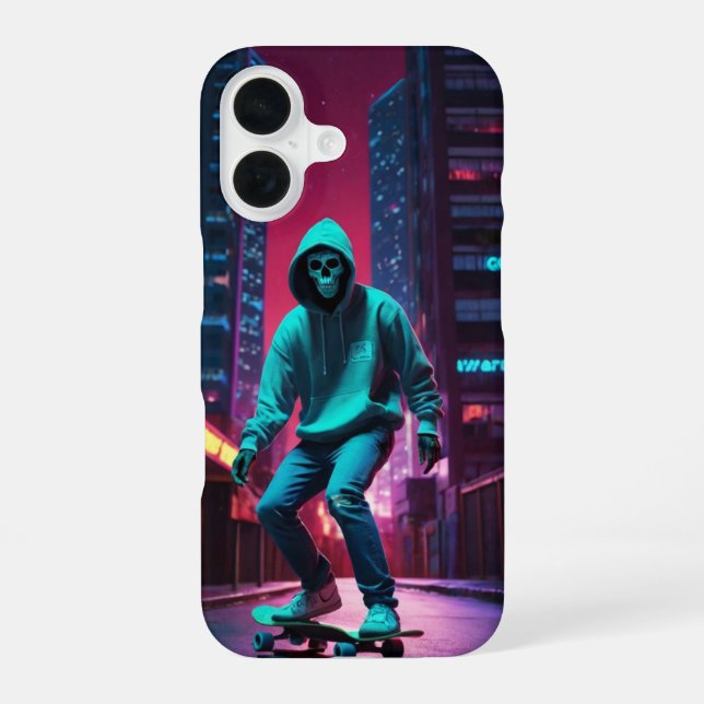 Skater Ghost iPhone 16 Case (Back)