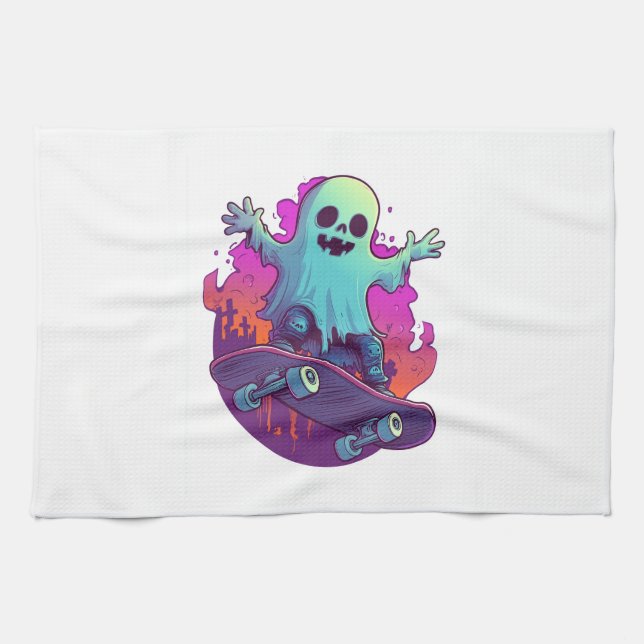 Skater Ghoul Tea Towel (Horizontal)