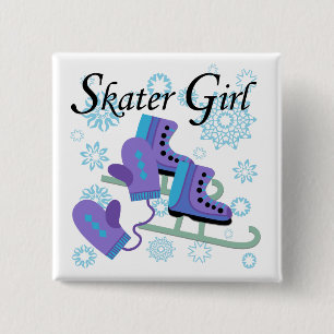 Skater Girl 15 Cm Square Badge