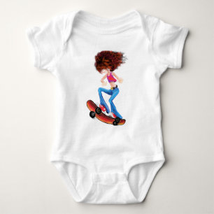 Skater Girl Baby Bodysuit